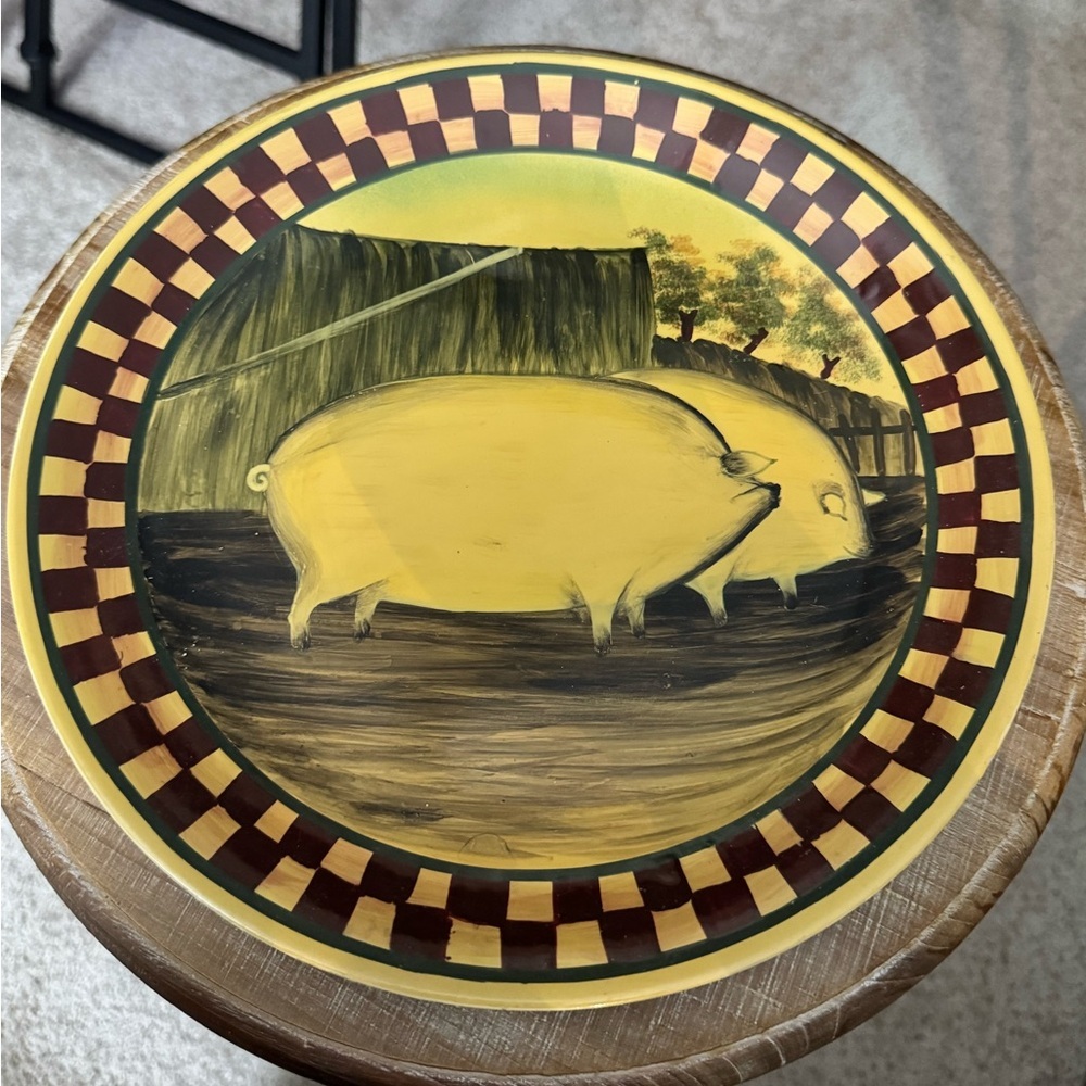 Vintage farm animals display plate